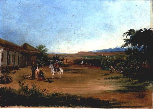 A festő önarcképe a „La Huerta” farmon alkotó: Johann Moritz Rugendas