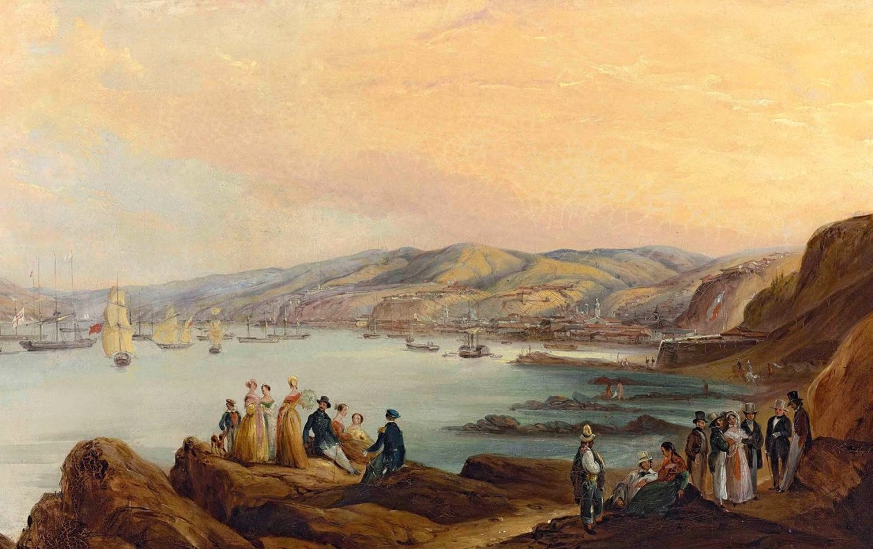 Spanyol: Caleta el membrillo, Valparaíso o Personajes de Valparaíso alkotó: Johann Moritz Rugendas
