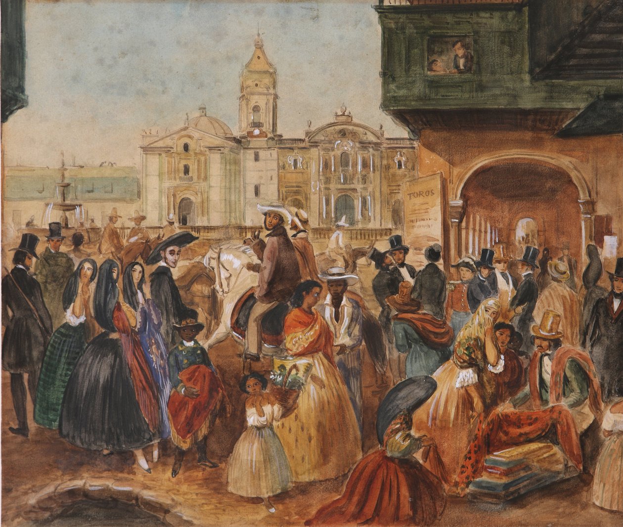 Tanulmány Lima főterére alkotó: Johann Moritz Rugendas