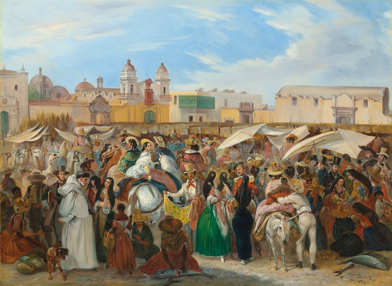 A függetlenségi piac, Lima, 1843 alkotó: Johann Moritz Rugendas