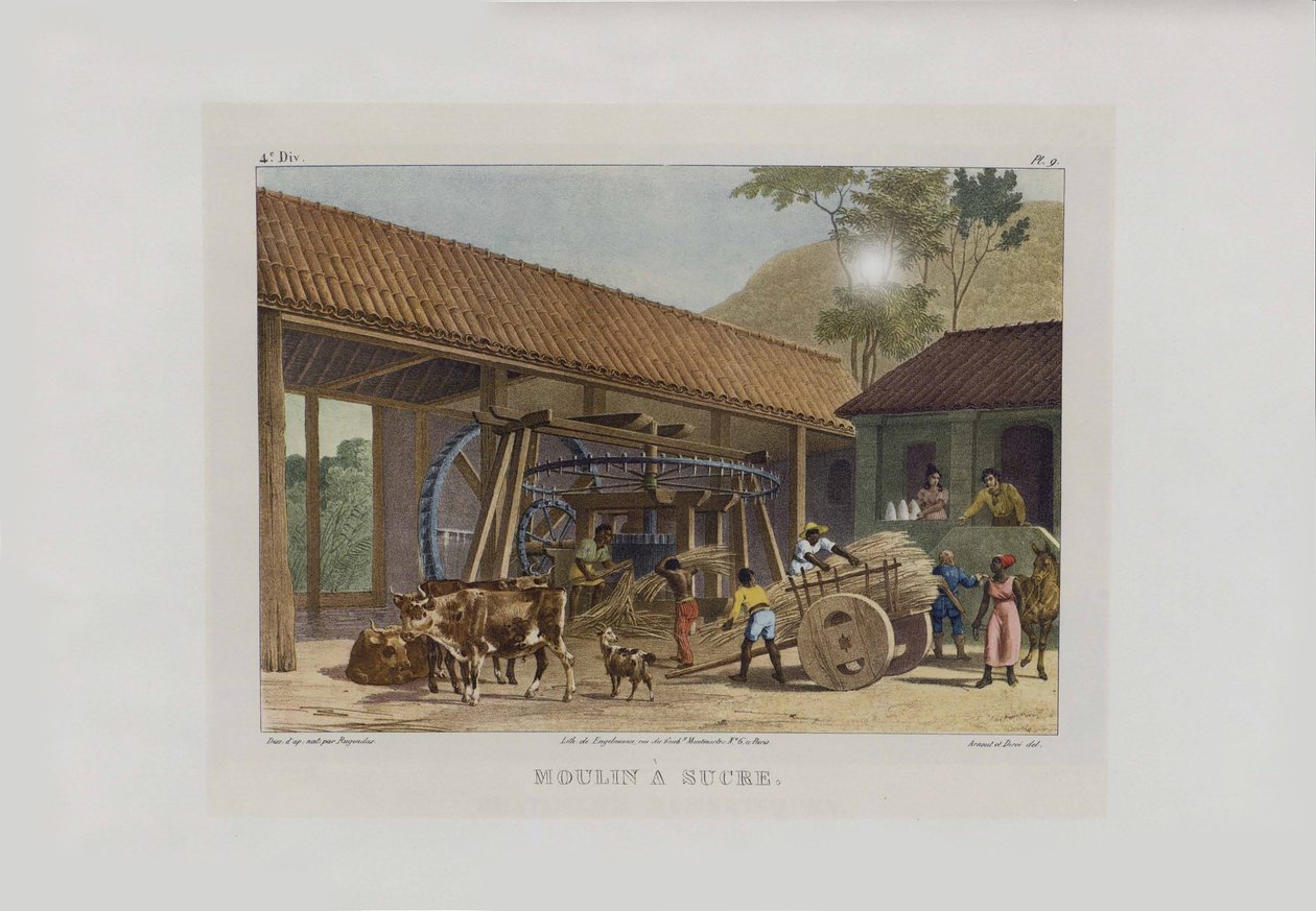 A cukormalom. A brazil festői utazásokból, 1830-1835. alkotó: Johann Moritz Rugendas