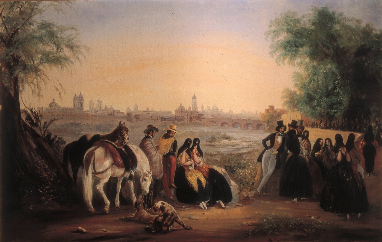 Kilátás Limára a Rimac folyó mentén. Johann Moritz Rugendas (1802-1858) festménye. 1843. alkotó: Johann Moritz Rugendas