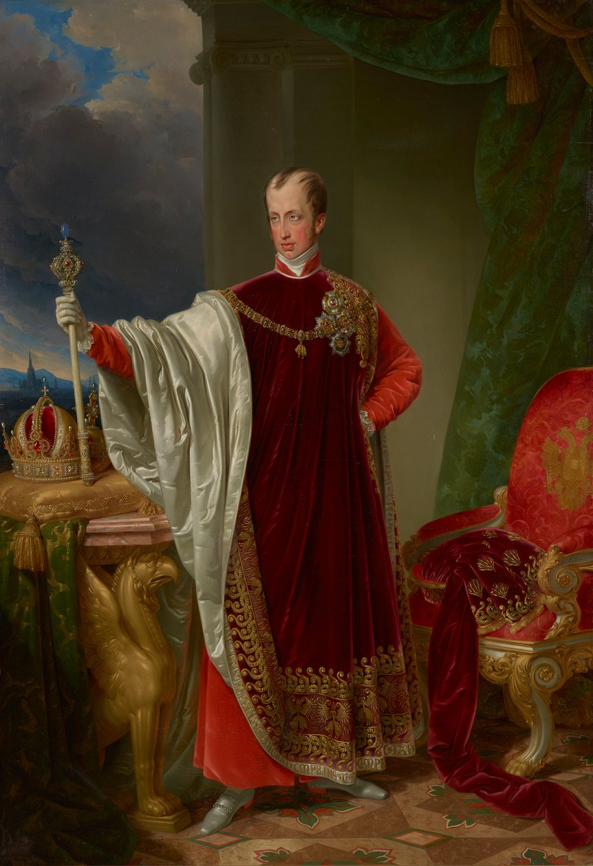 Ferdinánd császár az Aranygyapjas Rend dísztárgyaiban alkotó: Johann Nepomuk Ender