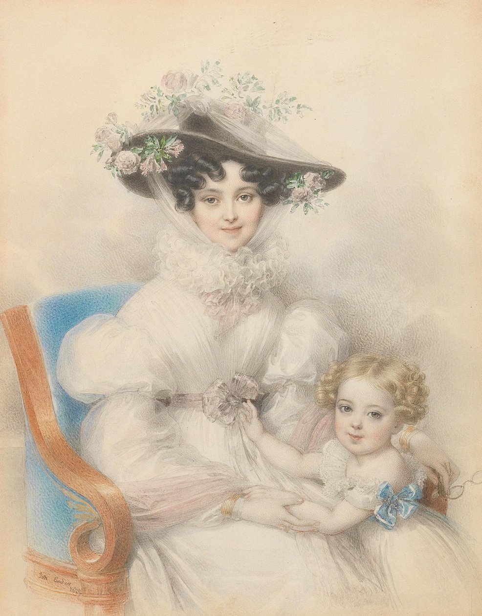 Henrietta nassau-weilburgi hercegnő 1797-1829 Maria lányával, 1829. alkotó: Johann Nepomuk Ender