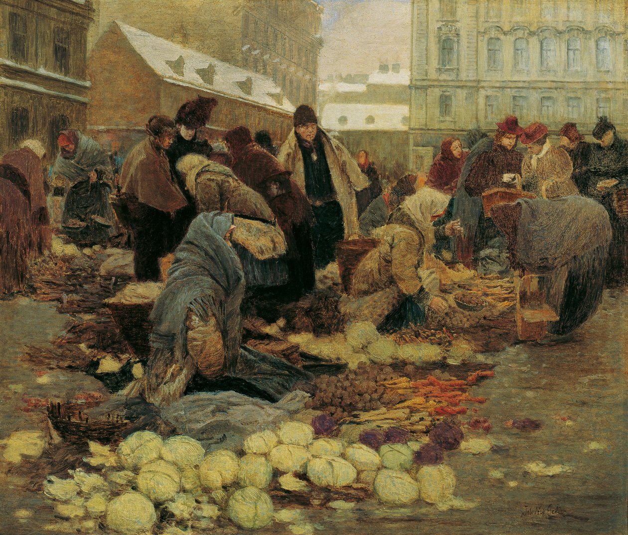 Horvát piac a bécsi Haide-on alkotó: Johann Nepomuk Geller