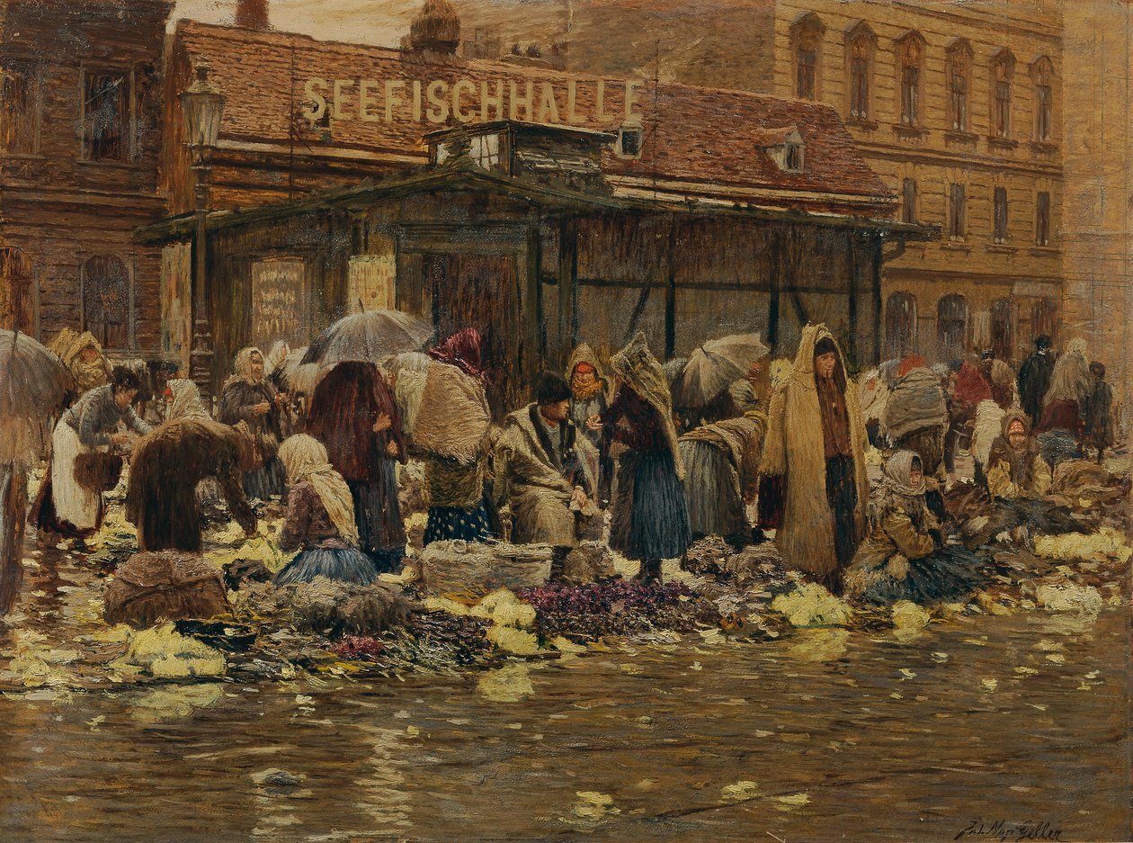 Piaci motívum a Haide-on alkotó: Johann Nepomuk Geller