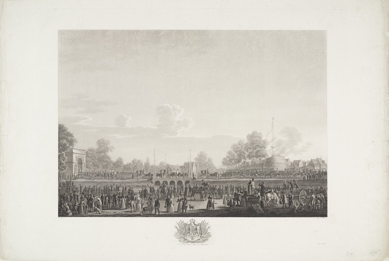 Aankomst van koning Willem I te Brussel, 1815 Twaalf platen van de aankomst en inhuldiging van Willem I in Brussel en de slagen bij Quatre-Bras en Waterloo in 1815 (series title)   1357129   hu       hungarian Successfully Translated  Original: True Thomas alkotó: Johann Nepomuk Gibèle