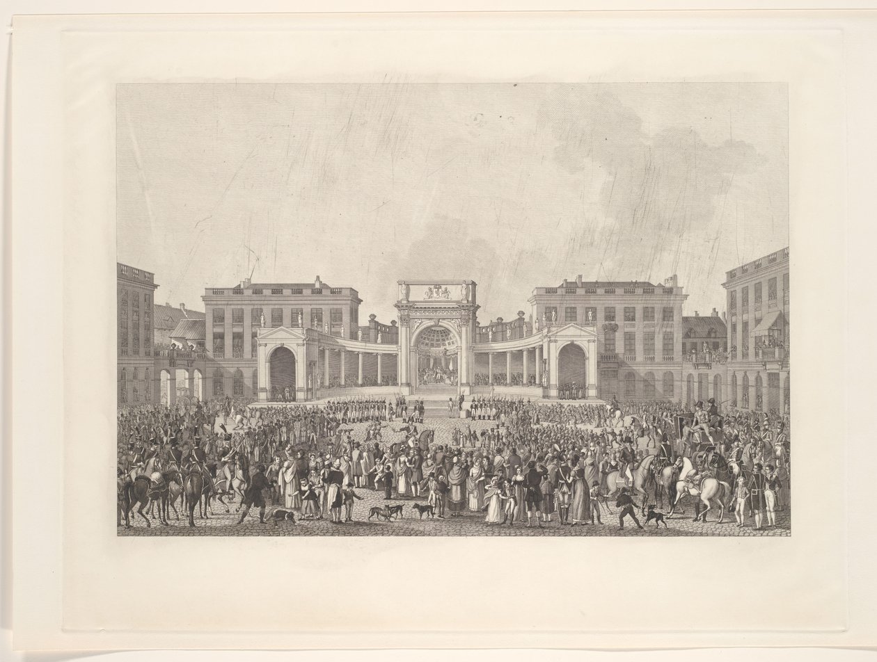 I. Vilmos király beavatása Brüsszelben, 1815 alkotó: Johann Nepomuk Gibèle
