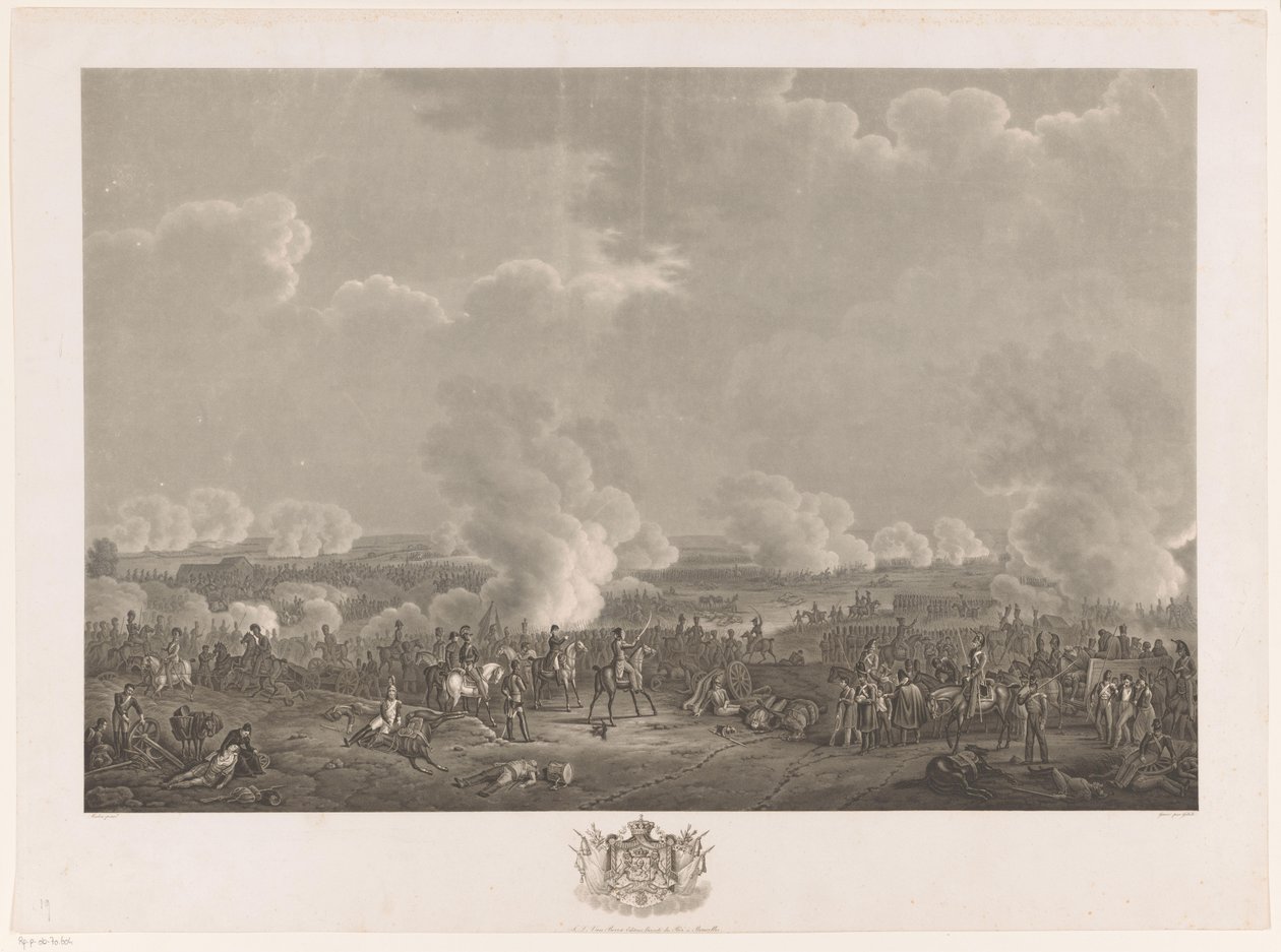 Waterloo-i csata, 1815 Tizenkét lemez I. Vilmos brüsszeli érkezéséről és beiktatásáról, valamint az 1815-ös Quatre-Bras-i és Waterloo-i csatákról (sorozat címe) alkotó: Johann Nepomuk Gibèle