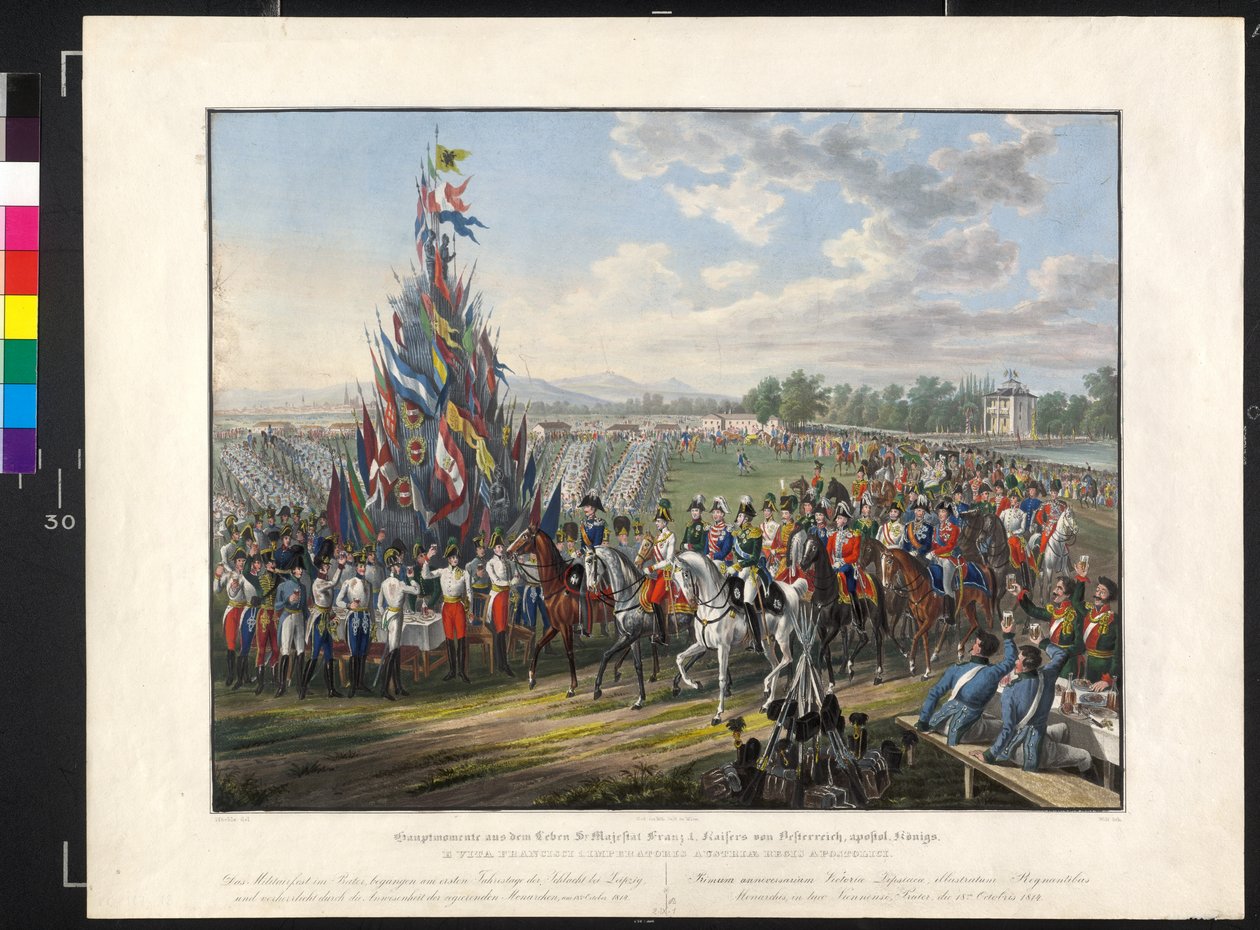 Katonai ünnepség a Práterben 1814 alkotó: Johann Nepomuk Hoechle