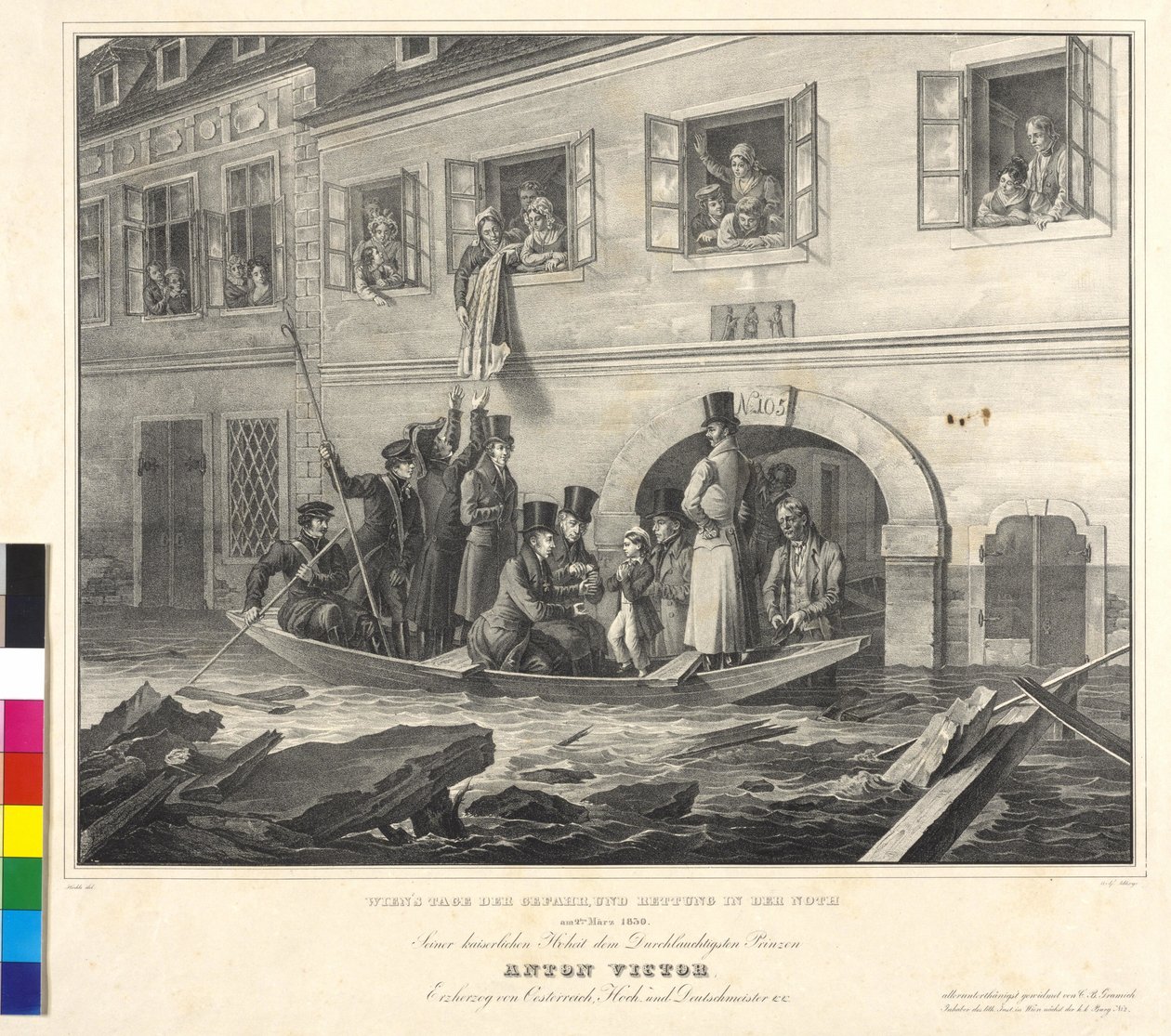 A bécsi nap a veszély, és a mentés a Nothban 1830. március 2-án alkotó: Johann Nepomuk Hoechle