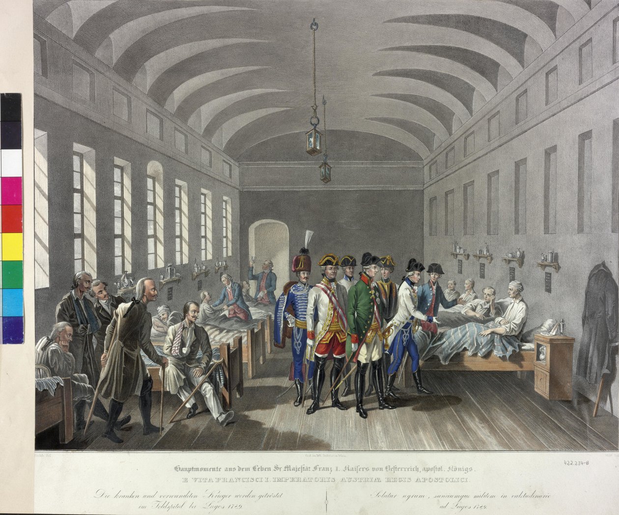 Látogatás a lugoji tábori kórházban 1789 alkotó: Johann Nepomuk Hoechle