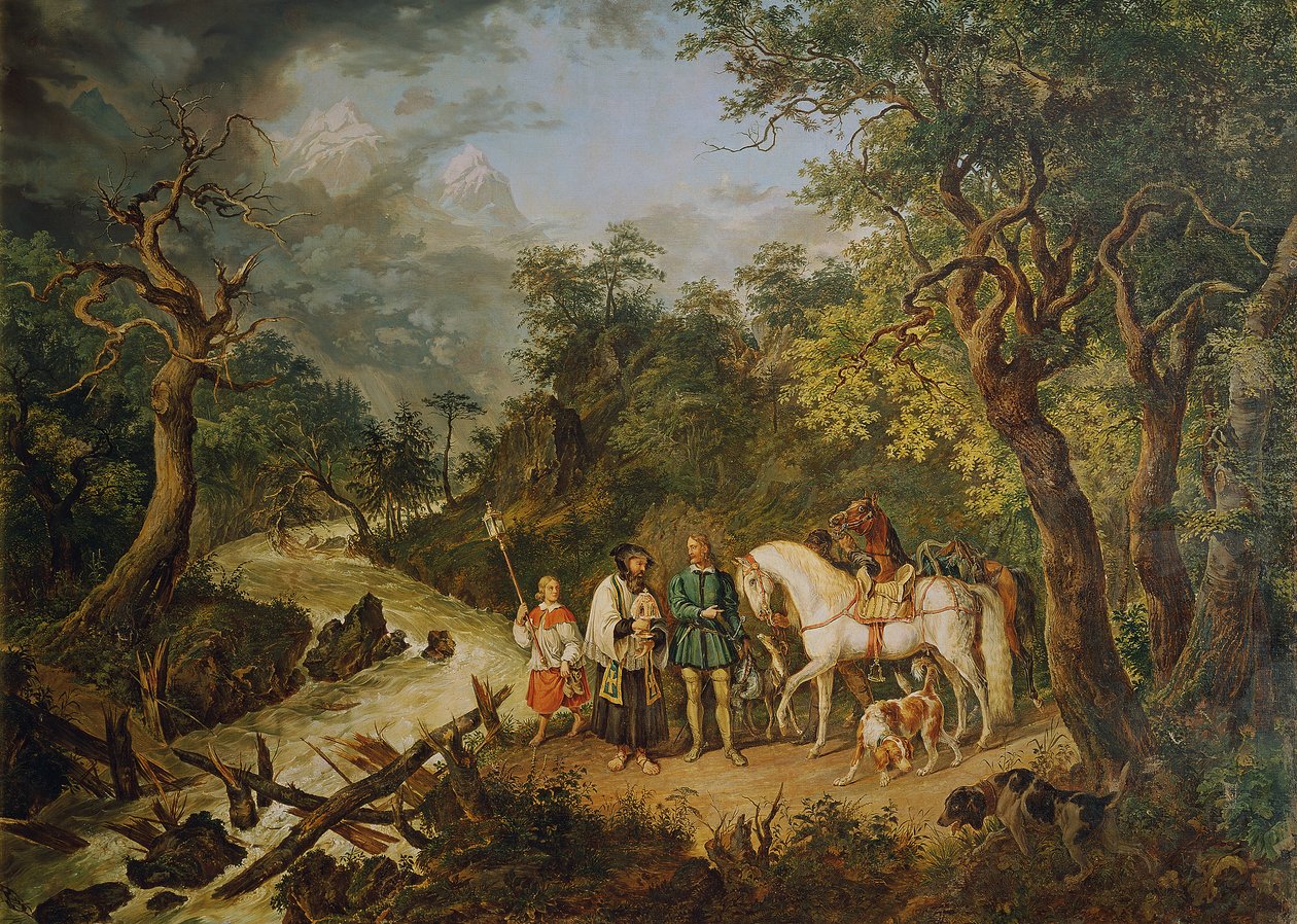 Rudolf von Habsburg és a pap alkotó: Johann Nepomuk Höchle