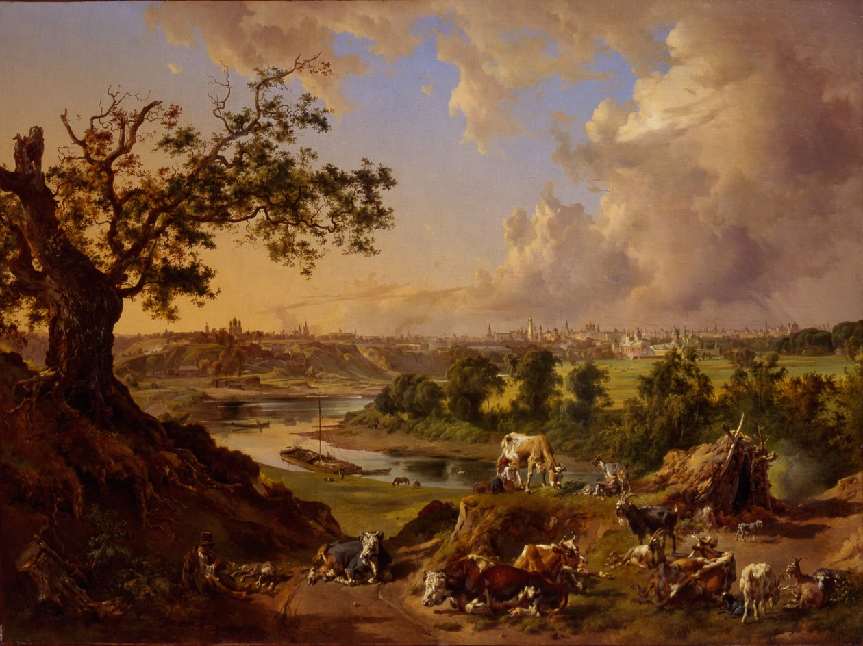Moszkva kilátása a Veréb-hegyről, 1837 alkotó: Johann Nepomuk Rauch