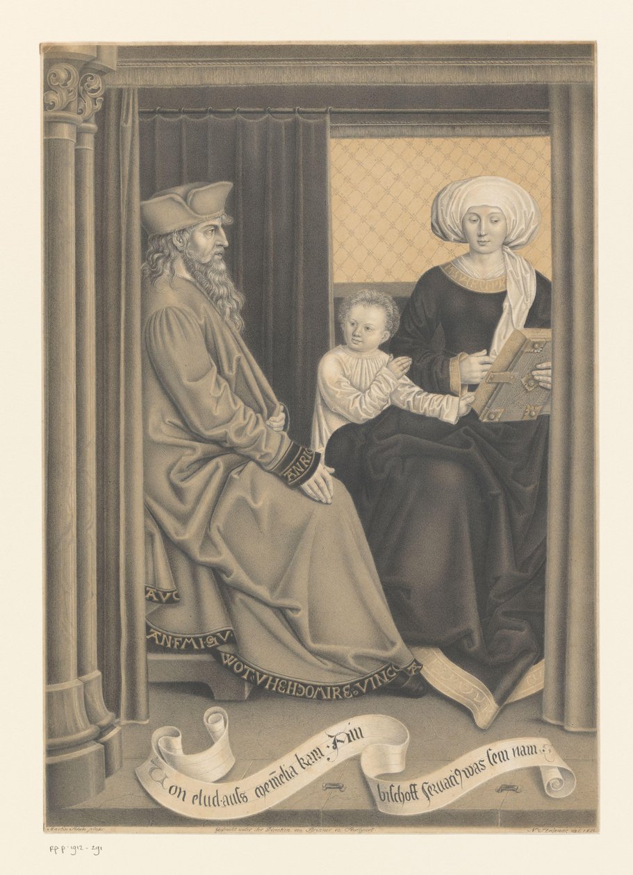 Servatius püspök feleségével és gyermekével Művek a Boisserée fivérek gyűjteményéből (sorozat címe) Galerie des Frères Boisserée (sorozat címe) alkotó: Johann Nepomuk Strixner