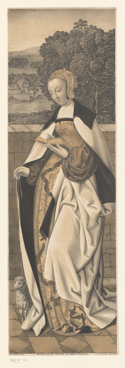 Szent Ágnes báránnyal Művek a Boisserée fivérek gyűjteményéből (sorozat címe) Galerie des Frères Boisserée (sorozat címe) alkotó: Johann Nepomuk Strixner