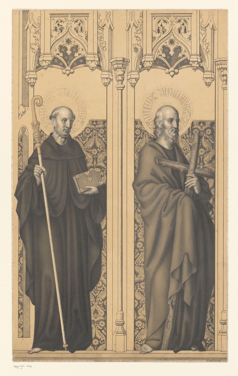 Szent Benedek és Fülöp Művek a Boisserée fivérek gyűjteményéből (sorozat címe) Galerie des Frères Boisserée (sorozat címe) alkotó: Johann Nepomuk Strixner