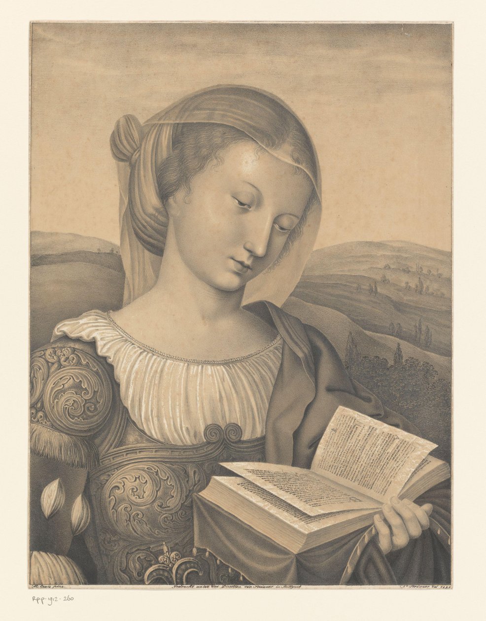 Szent Katalin könyvvel Művek a Boisserée fivérek gyűjteményéből (sorozat címe) Galerie des Frères Boisserée (sorozat címe) alkotó: Johann Nepomuk Strixner