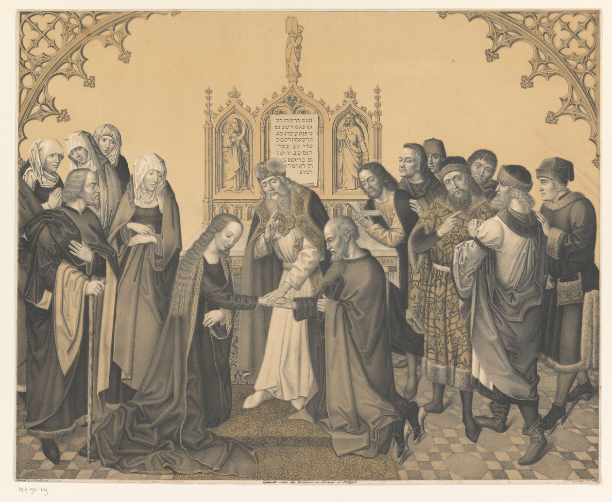 Házasság József és Mária között Művek a Boisserée fivérek gyűjteményéből (sorozat címe) Galerie des Frères Boisserée (sorozat címe) alkotó: Johann Nepomuk Strixner