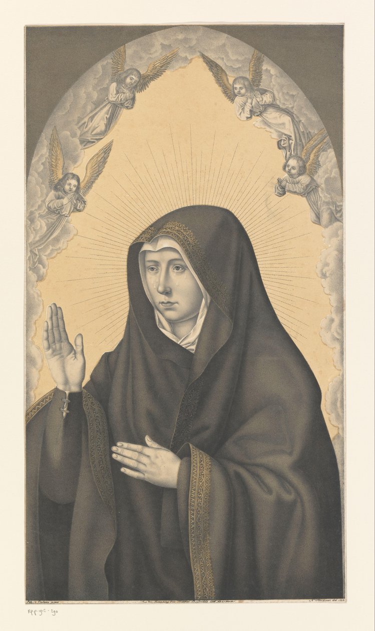 Mária mint Mater dolorosa Művek a Boisserée fivérek gyűjteményéből (sorozat címe) Galerie des Frères Boisserée (sorozat címe) alkotó: Johann Nepomuk Strixner