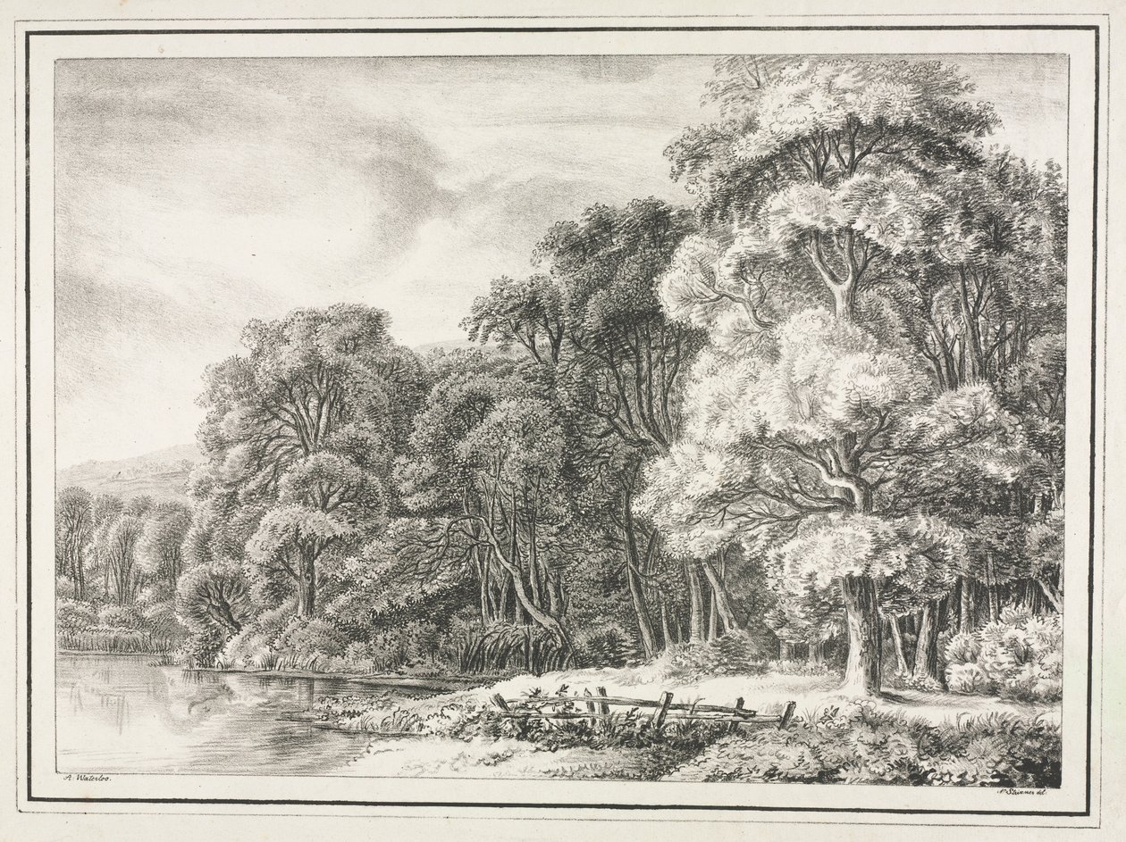 Erdei táj a tóval, 1811-1816. alkotó: Johann Nepomuk Strixner