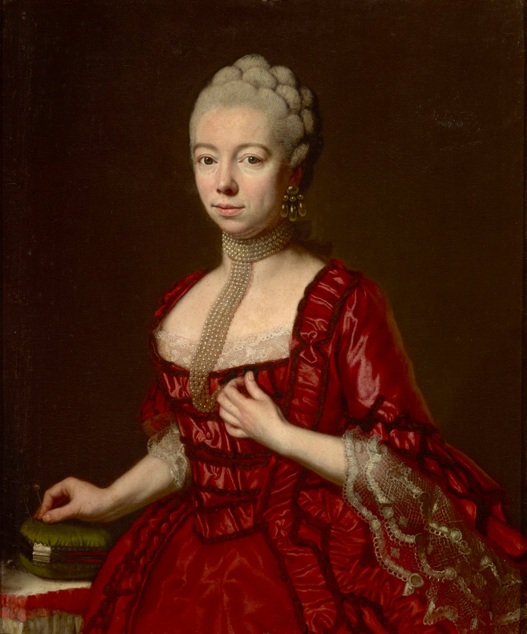 Sophia Katharina von Brukenthal bárónő portréja, szül. von Klockner (1725-1782), készítette: Della Croce, Johann Nepomuk (1736-1819). Olaj, vászon, 1790 körül Méretek: 93x76 cm. Brukenthal Nemzeti Múzeum, Nagyszeben alkotó: Johann Nepomuk della Croce