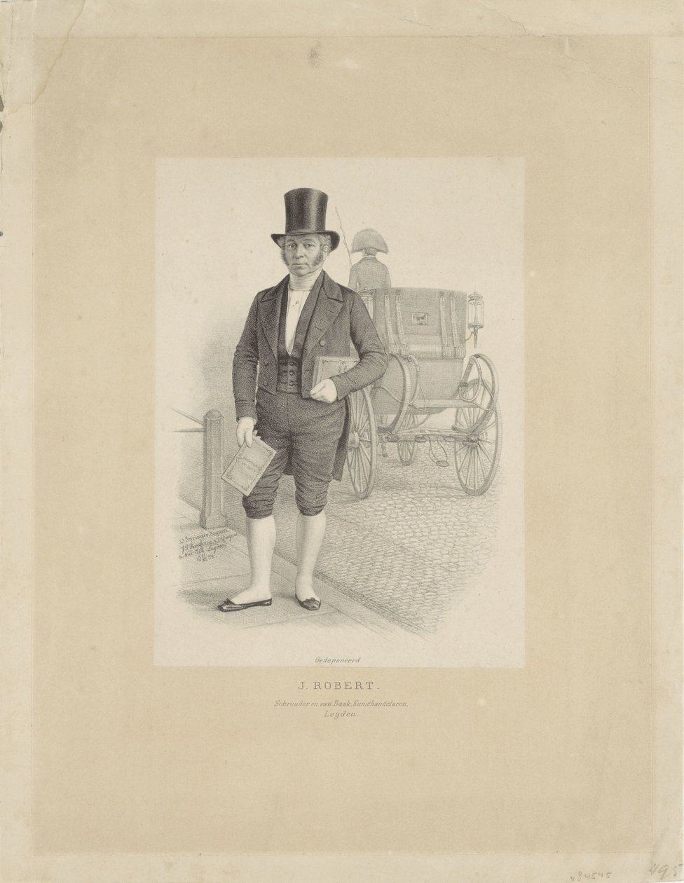 J. Robert portréja kocsival J. Robert (cím a tárgyon) alkotó: Johann Peter Berghaus