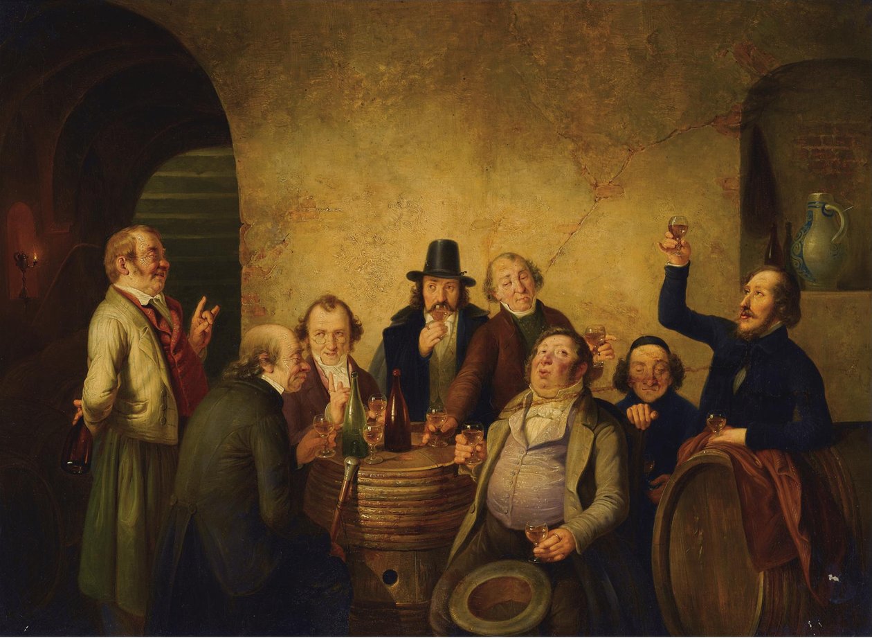 Borkóstolás alkotó: Johann Peter Hasenclever