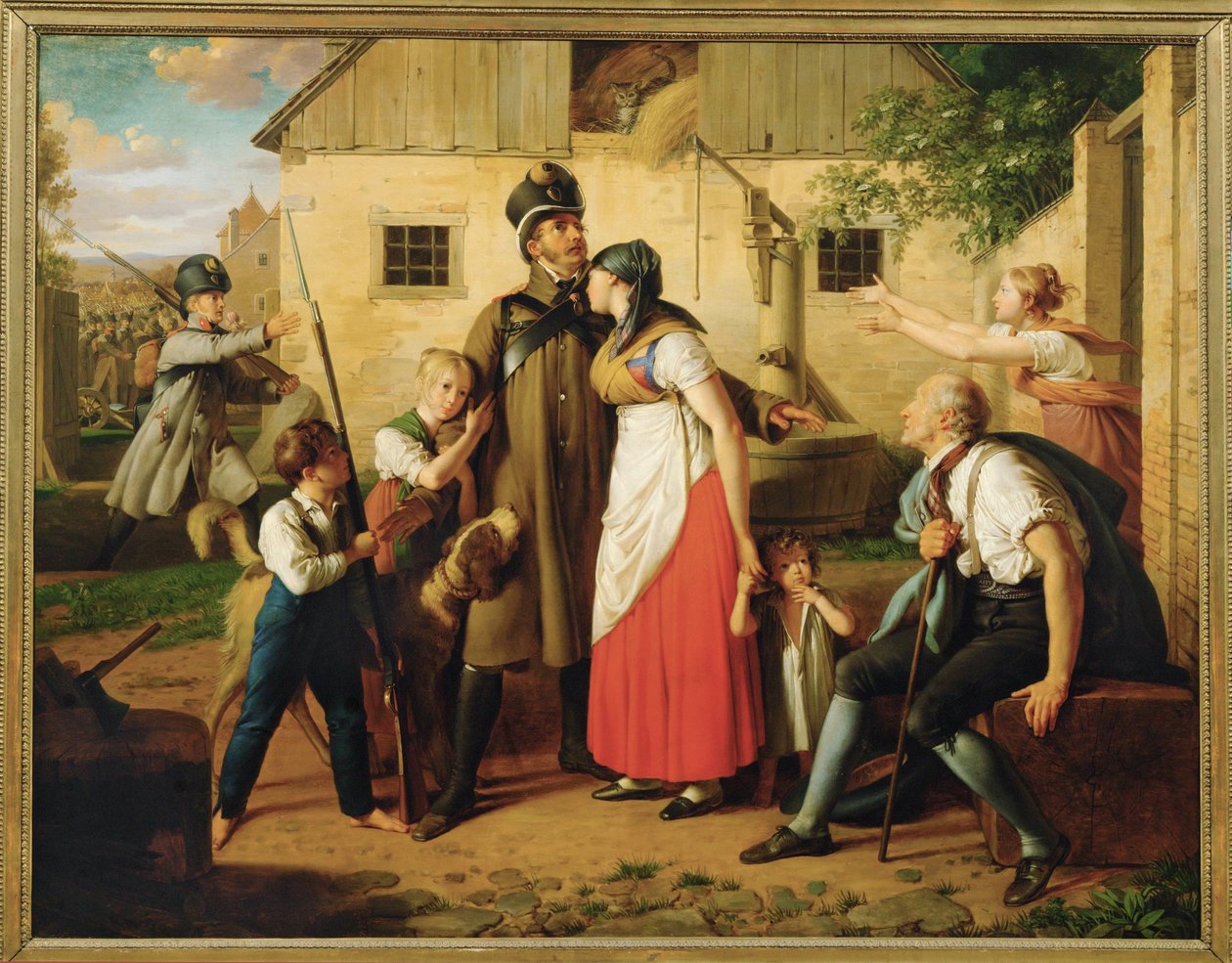 Die Heimkehr des Landwehrmannes - A milicista visszatérése ... (festmény, vászon) alkotó: Johann Peter Krafft