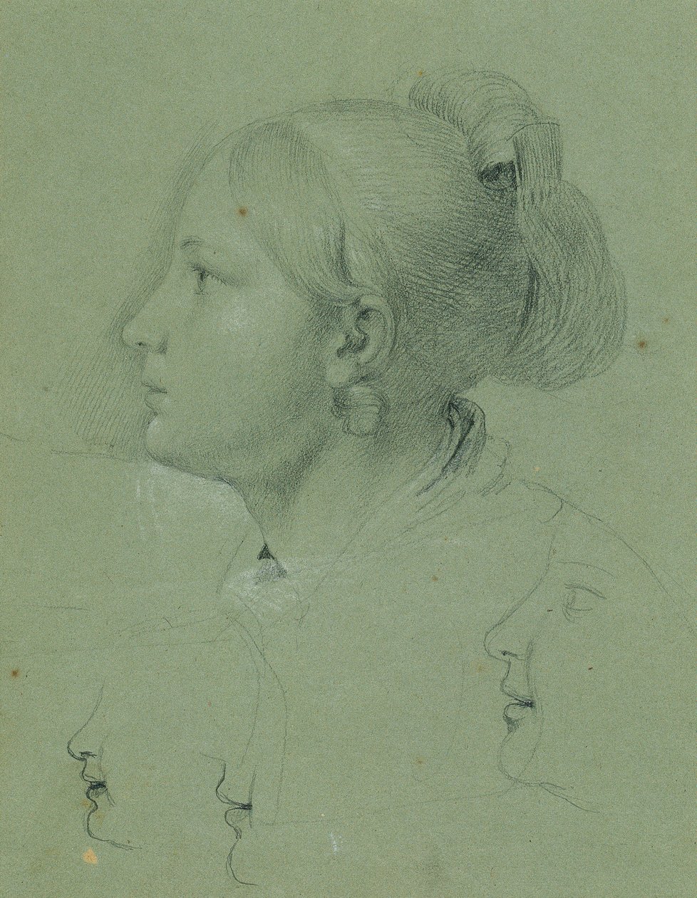 Egy lány feje (Tanulmány a "Landwehr-ember hazatéréséről", 1817) alkotó: Johann Peter Krafft