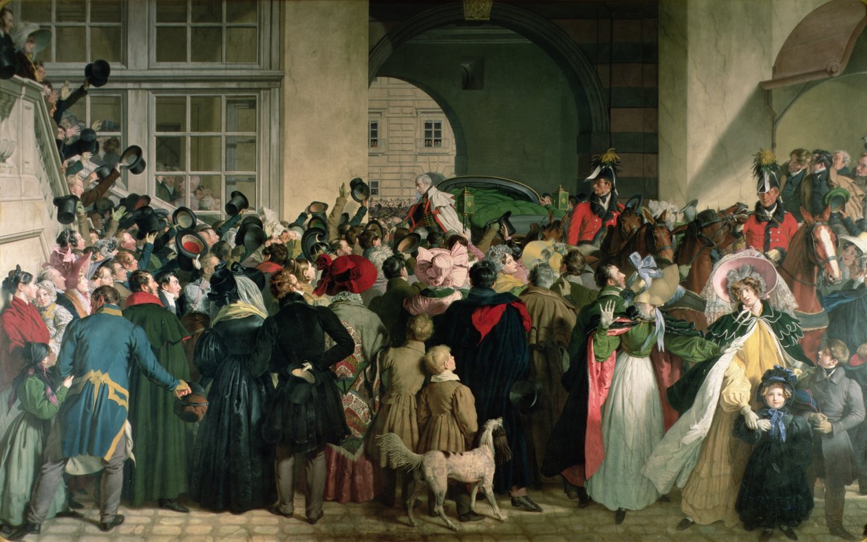 I. (II.) Ferenc (1768-1835) visszatérése Presburgba 1809. november 27-én, 1828-32 (enkausztika) alkotó: Johann Peter Krafft
