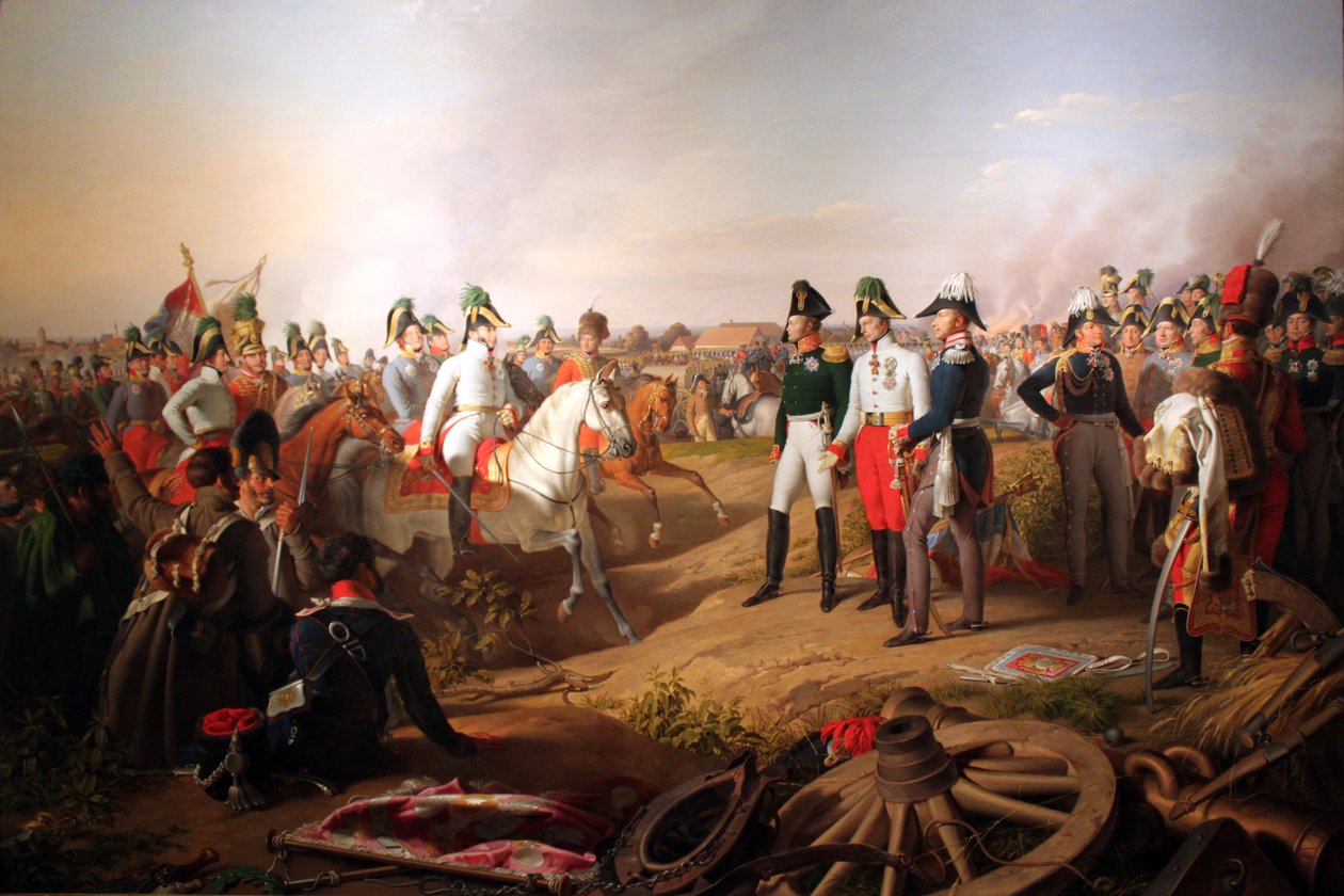 Győzelmi nyilatkozat az 1813-as lipcsei csata után alkotó: Johann Peter Krafft