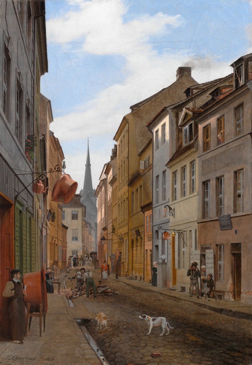 Parochialstrasse Berlinben, 1831. alkotó: Johann Philipp Eduard Gartner