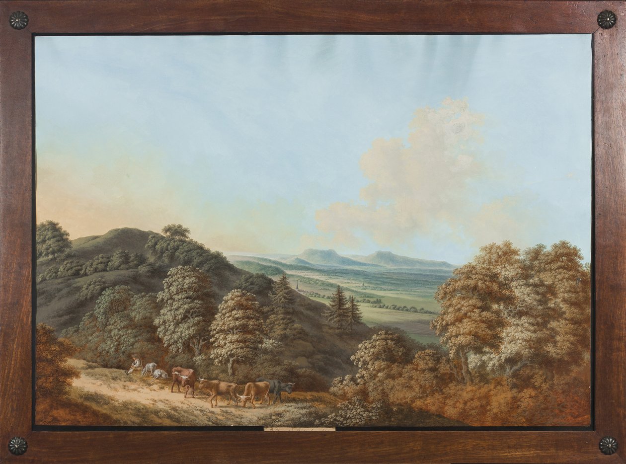 Coburg vagy Türingia: "Coburgban ugyanazon hegyek után", 1800 körül alkotó: Johann Rauscher