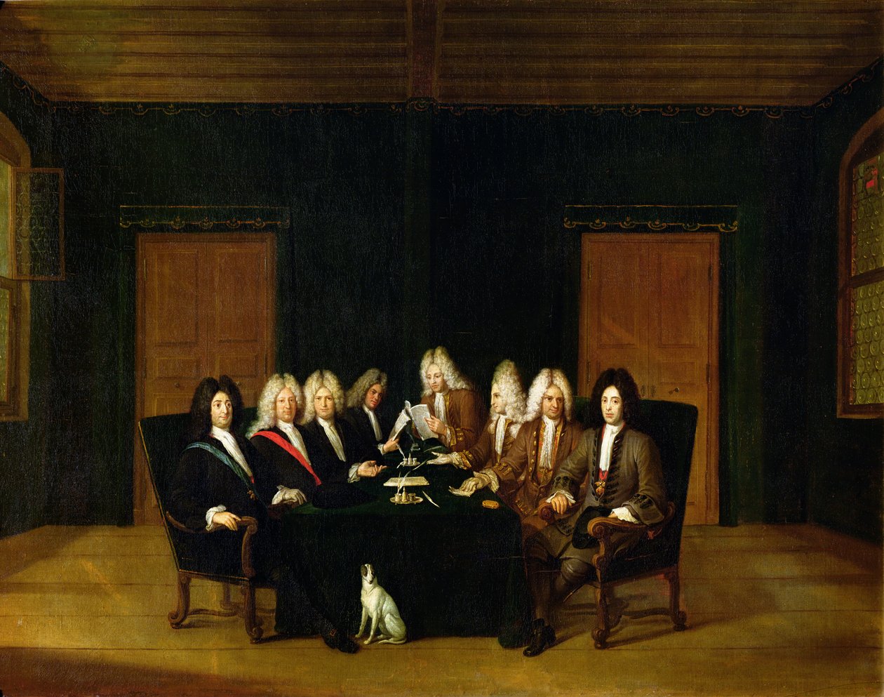 A meghatalmazottai a badeni kongresszuson, 1714. szeptember alkotó: Johann Rudolph the Elder Huber