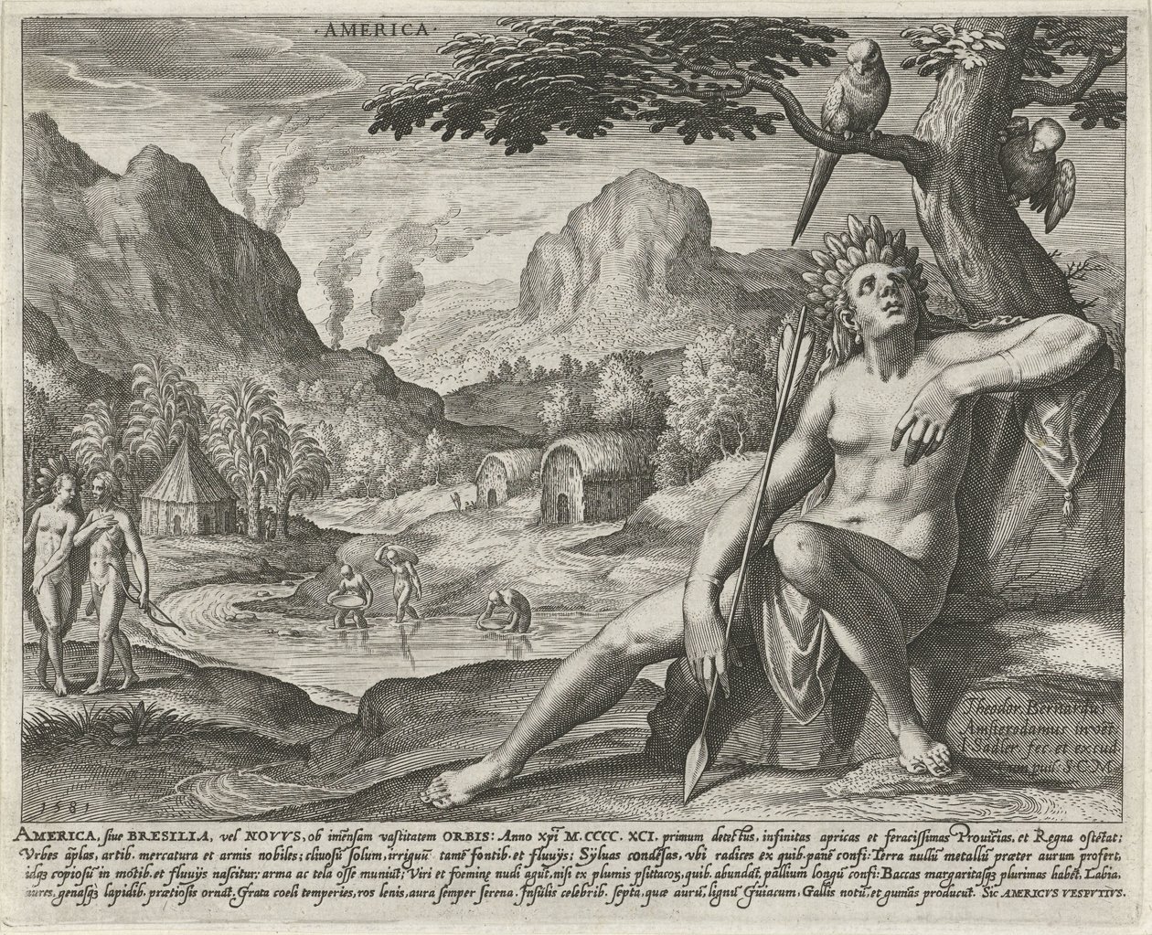 Amerika Amerika (cím a tárgyon) A négy kontinens (sorozat címe) alkotó: Johann Sadeler (I)