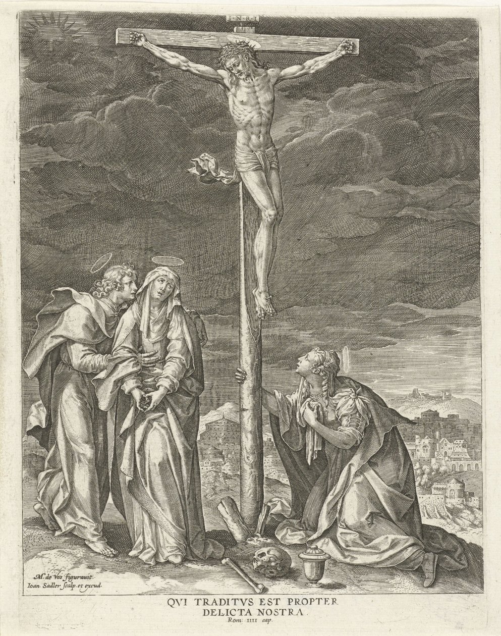Krisztus a kereszten Krisztus élete (sorozat címe) Evangelica Doctrinae (sorozat címe) alkotó: Johann Sadeler (I)
