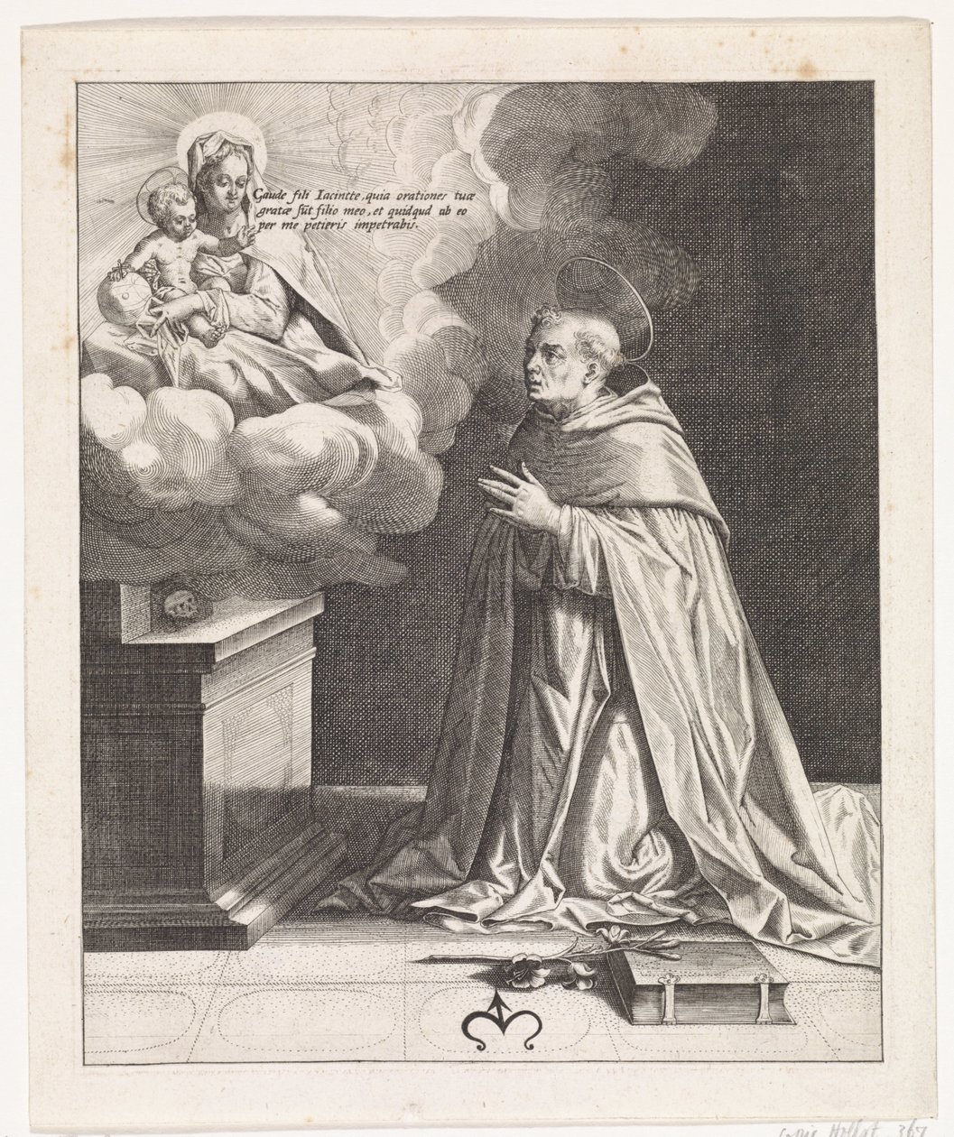 Szent Jácint imádja Máriát a gyermek Krisztussal alkotó: Johann Sadeler (I)