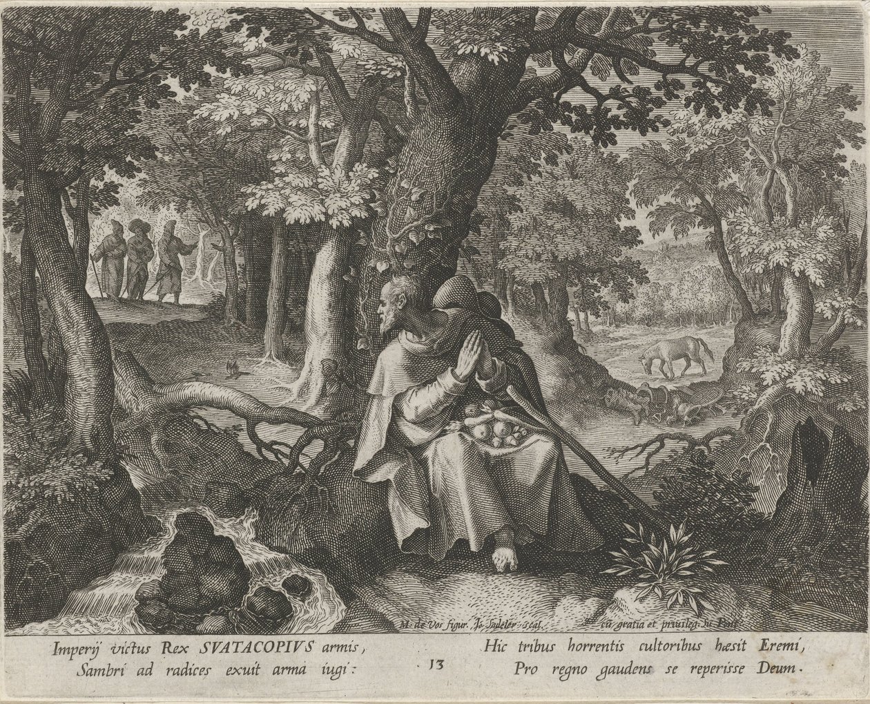 Szent Suatacopius mint Remete Remeték erényes élete (sorozat címe) Trophaeum vitae solitariae (sorozat címe) alkotó: Johann Sadeler (I)