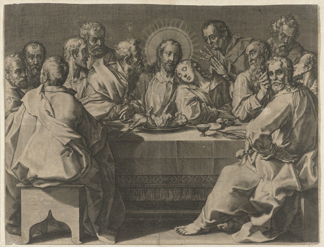 Utolsó vacsora Coeni domini (cím a tárgyon) alkotó: Johann Sadeler (I)