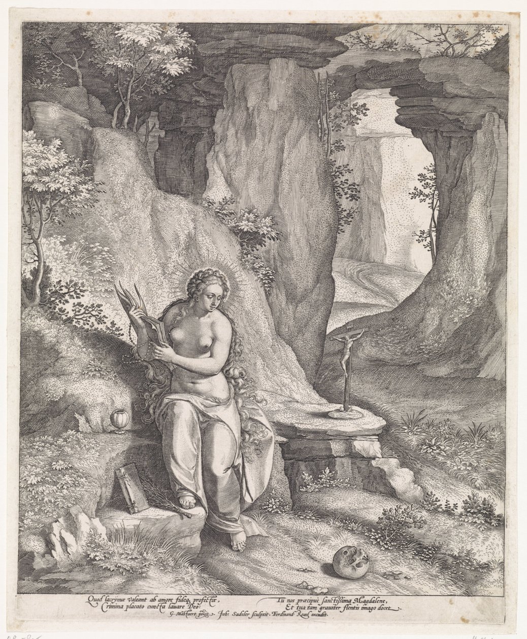 Mária Magdolna egy barlangban alkotó: Johann Sadeler (I)