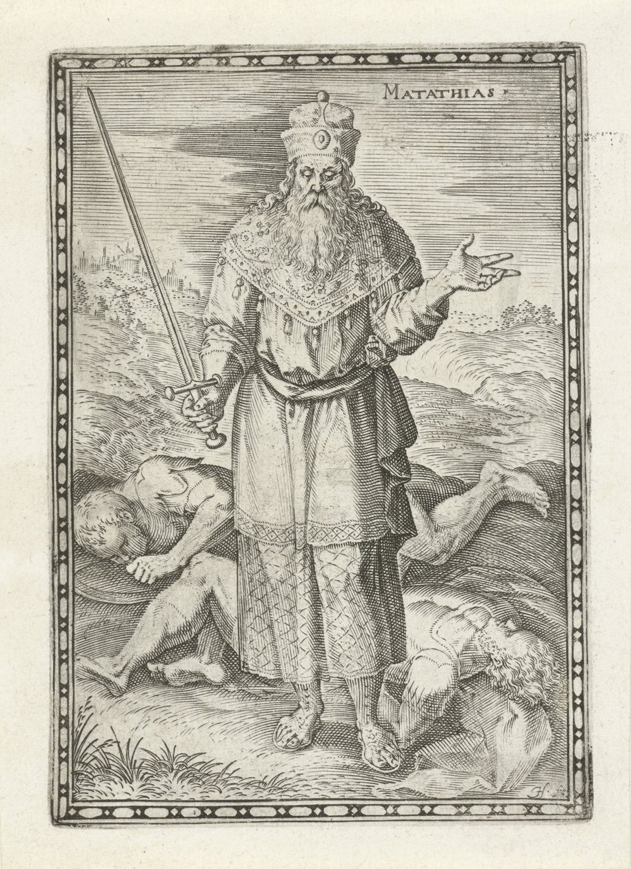 Mattias Matathias (cím a tárgyon) Ószövetségi karakterek (sorozat címe) alkotó: Johann Sadeler (I)