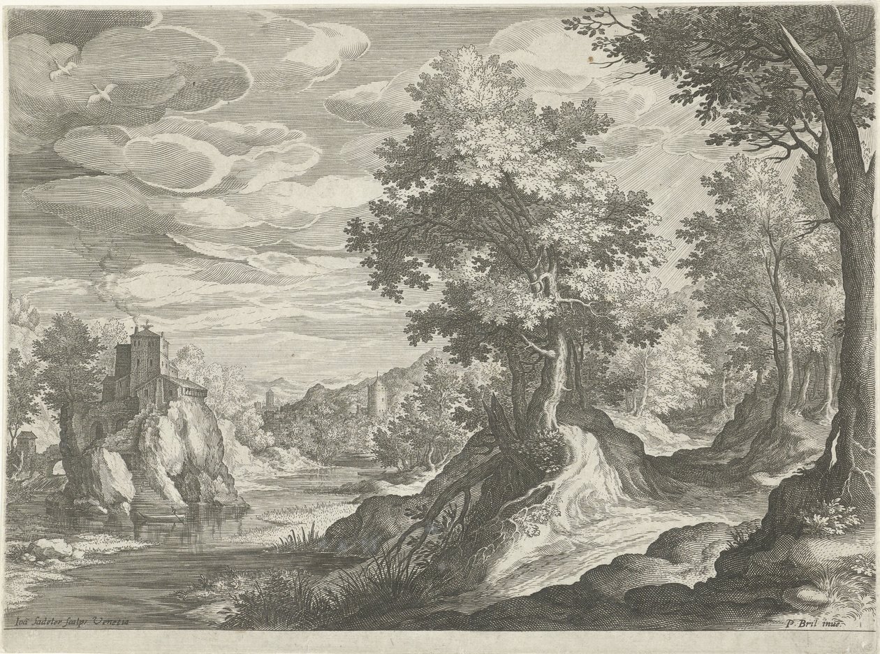 Folyói táj kastéllyal alkotó: Johann Sadeler (I)