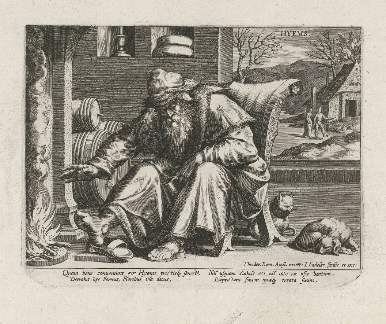 Téli Hyems (cím a tárgyon) A négy évszak (sorozat címe) alkotó: Johann Sadeler (I)