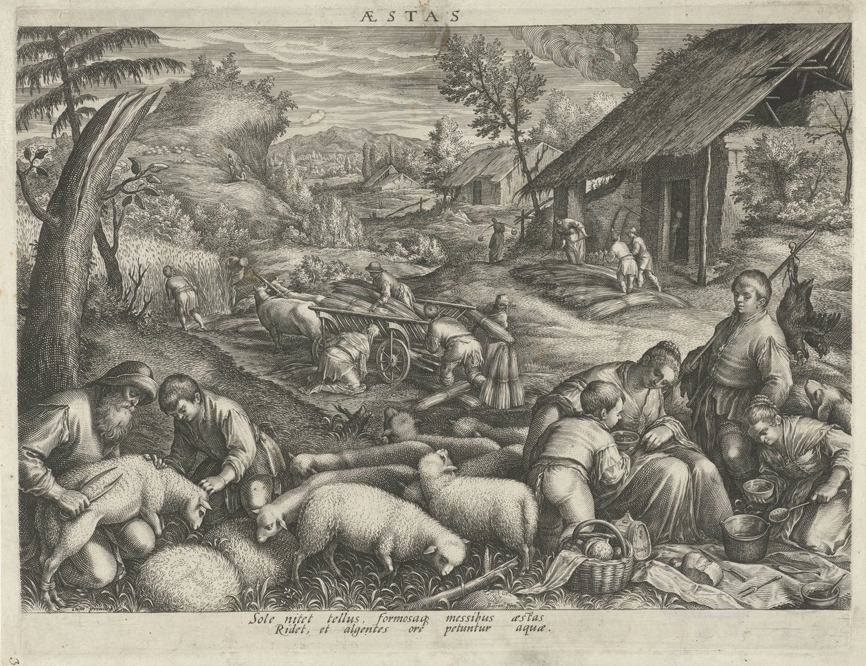 Nyár Aestas (cím a tárgyon) Négy évszak (sorozat címe) alkotó: Johann Sadeler (I)