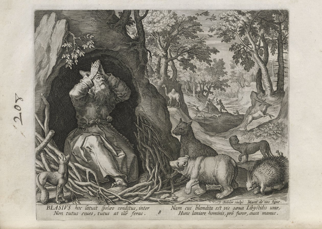 Blasius, a Sylvae Sacrae (Remeték tájakon) sorozat 30. lapjából a 8. alkotó: Johann Sadeler I