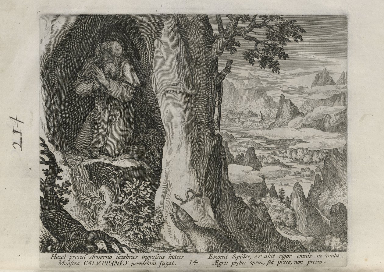 Caluppanus, a Sylvae Sacrae (Remeték tájakon) sorozat 30. képéből a 14. alkotó: Johann Sadeler I