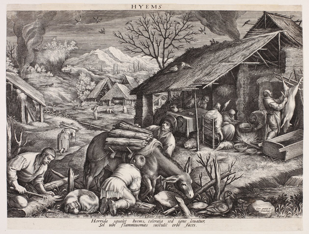 Tél - Hyems (A négy évszak) alkotó: Johann Sadeler I