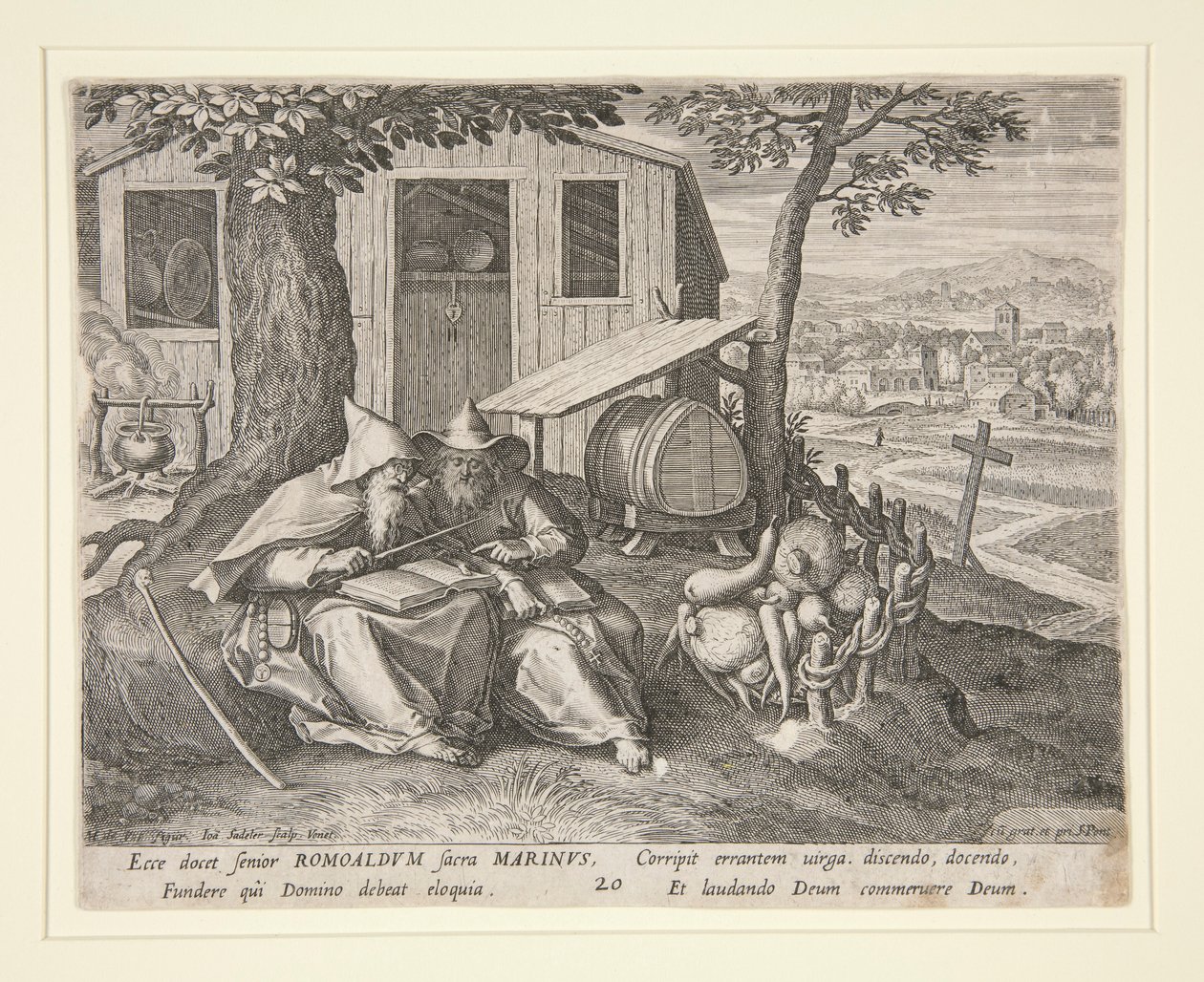 Szentek Romuald és Marinus (az Oraculum Anachoreticumból, 20) alkotó: Johann Sadeler I
