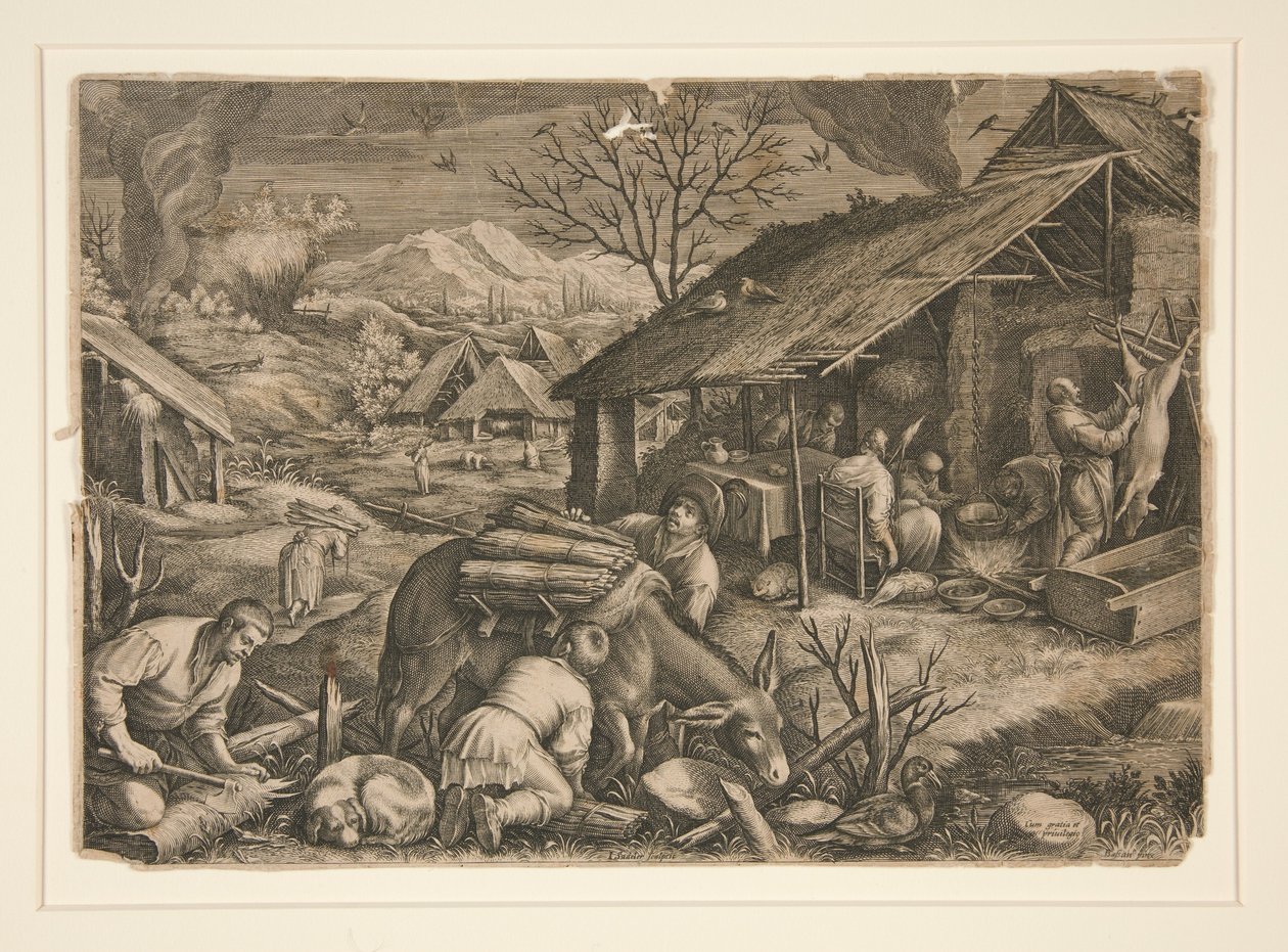 Tél, a Négy évszakból alkotó: Johann Sadeler I